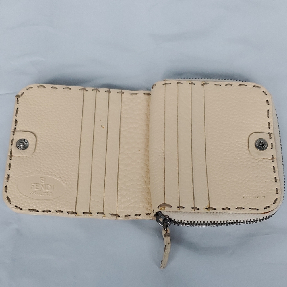 FENDI Selleria Cream Leather Wallet - Picture 6 of 15